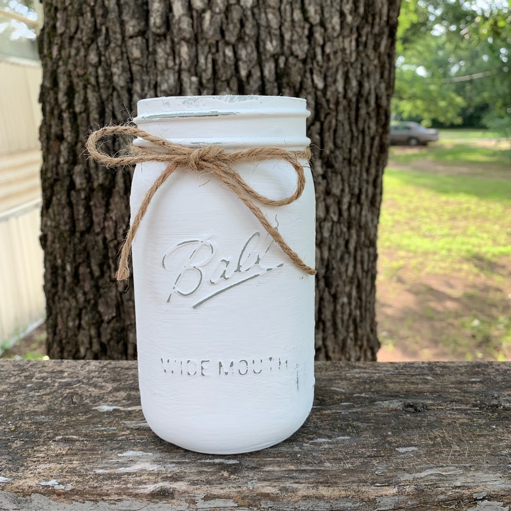 Rustic painted mason jars!!
